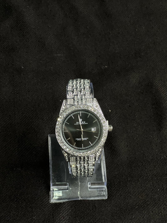 Rolex Silver Black Dial