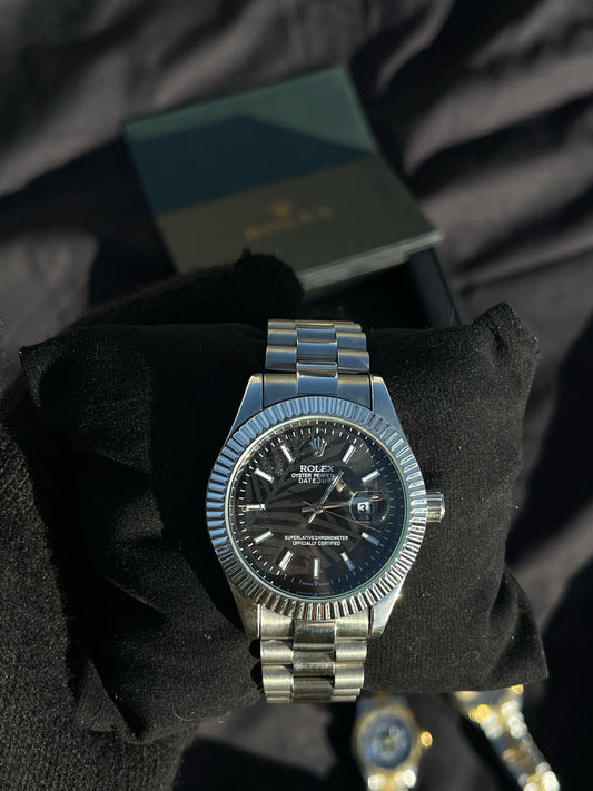 Rolex Silver With Black Dial