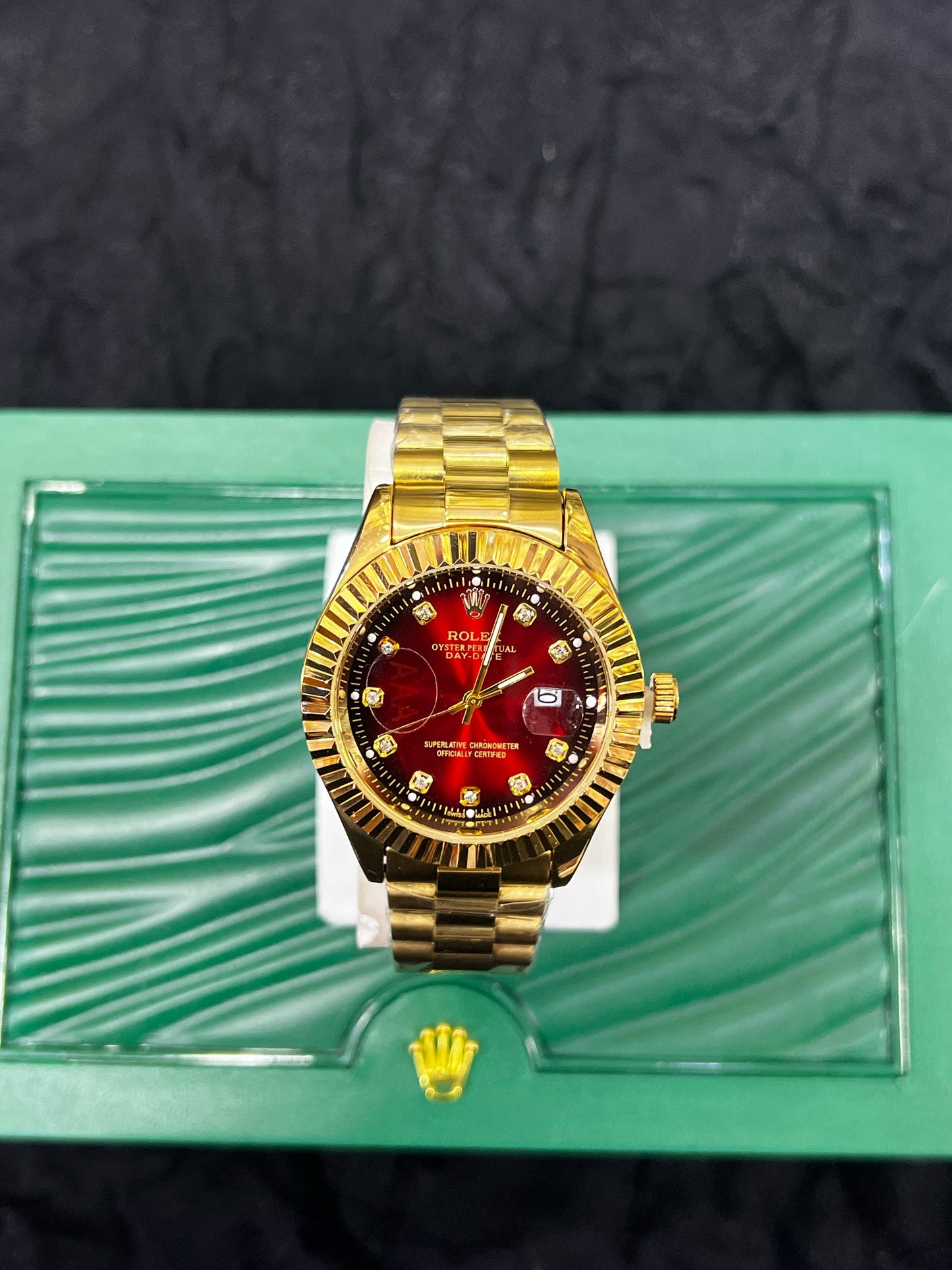 Rolex Golden With Red Dial