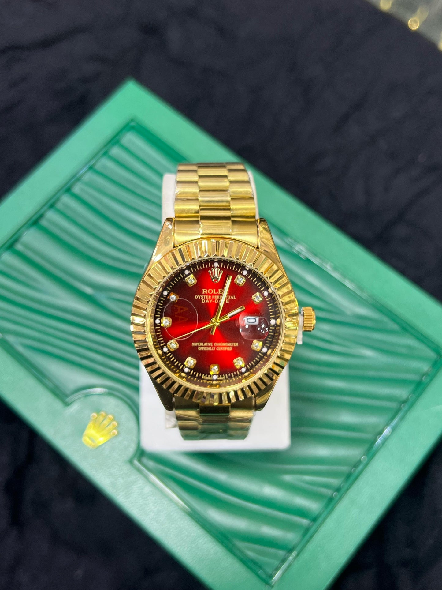 Rolex Golden With Red Dial