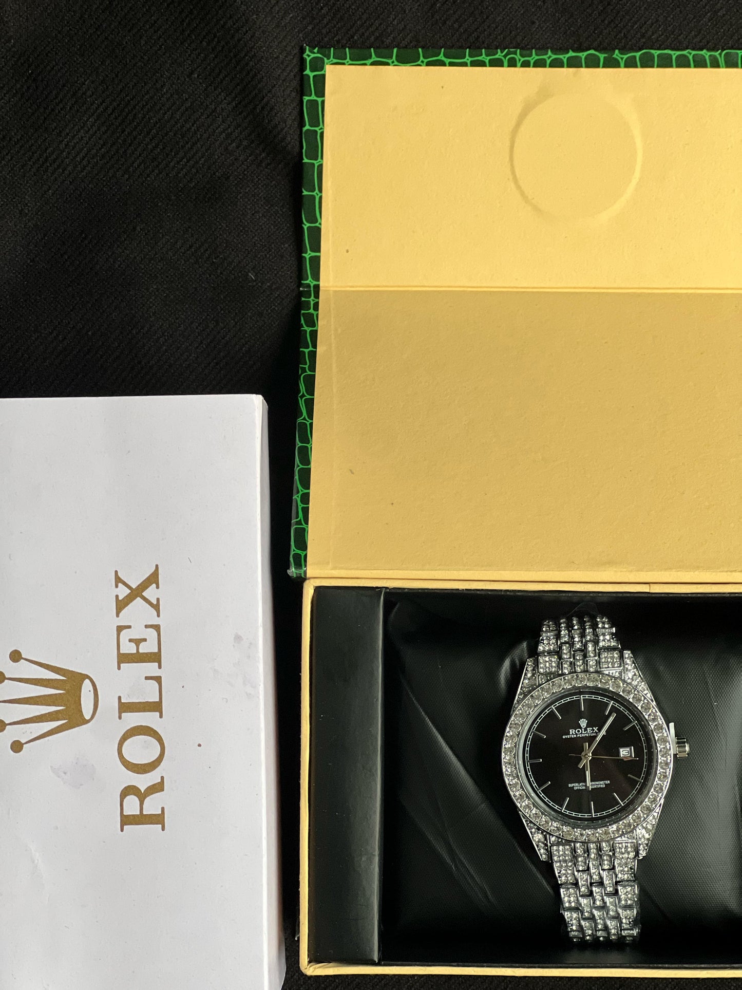 Rolex Silver Black Dial